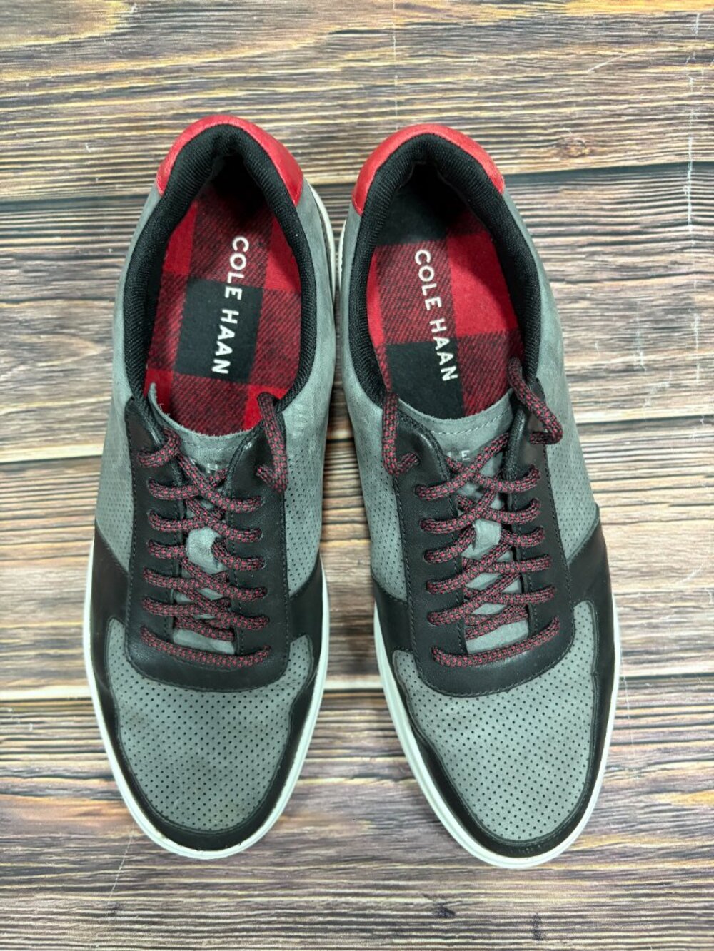 Cole Haan Grand Crosscourt Modern Perforated Gray Lace Up Shoes Size 10 - Picture 7 of 8